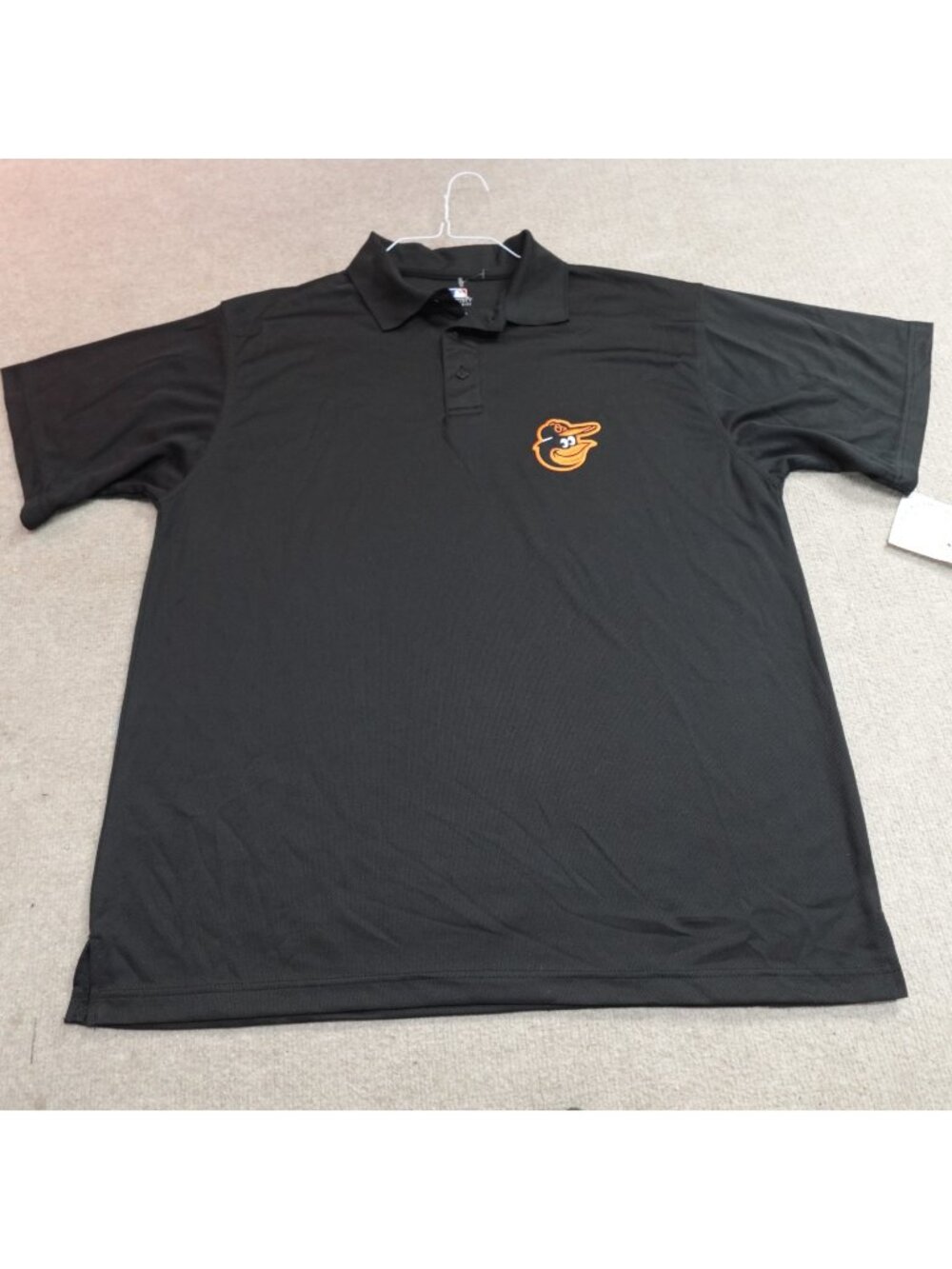 Baltimore Orioles Polo Shirt 1X Black Solid Official Embroidered Performance NEW